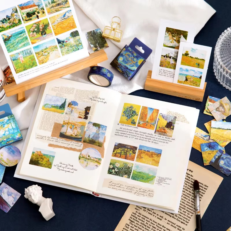 Journamm Mini Box Aufkleber Set mit weltberühmten Gemälden, 45 Teile, Multicolour, Scrapbooking Dekoration - Bild 3