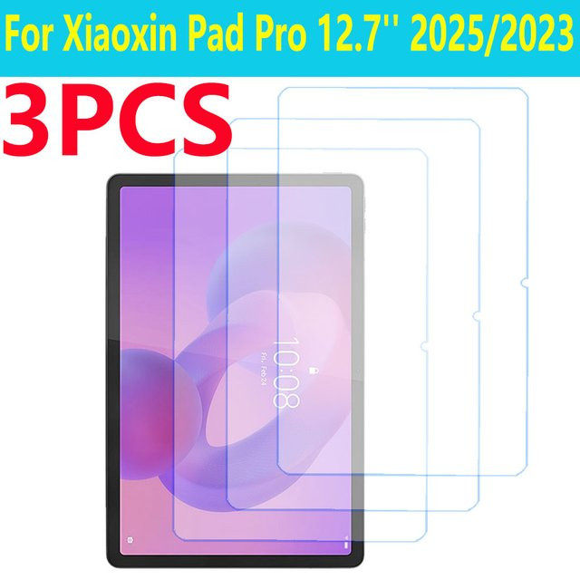 3er-Pack HD Displayschutzfolie aus gehärtetem Glas für Lenovo Xiaoxin Pad Pro 12,7 Zoll, transparent - Bild 1
