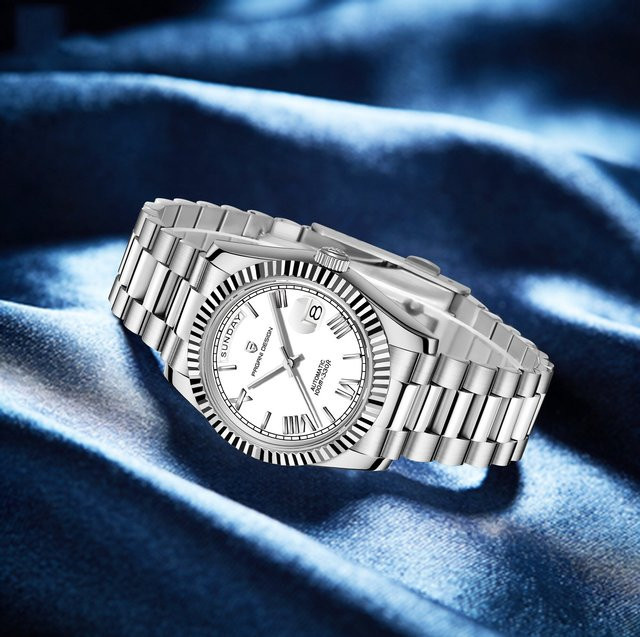 PAGANI DESIGN Armbanduhr, Automatik, Edelstahl, Weiß, Herren - Bild 1