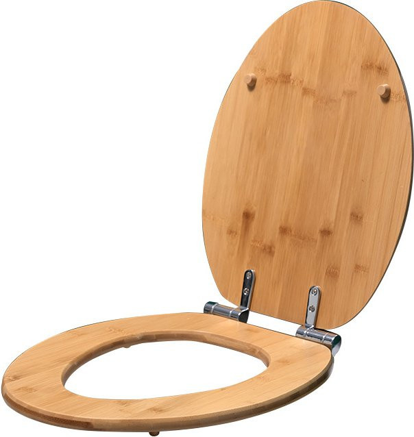 ZJMZYM Toilettensitz aus Bambus in Braun, oval und modern, Länge: 380 bis 470 mm - Bild 1