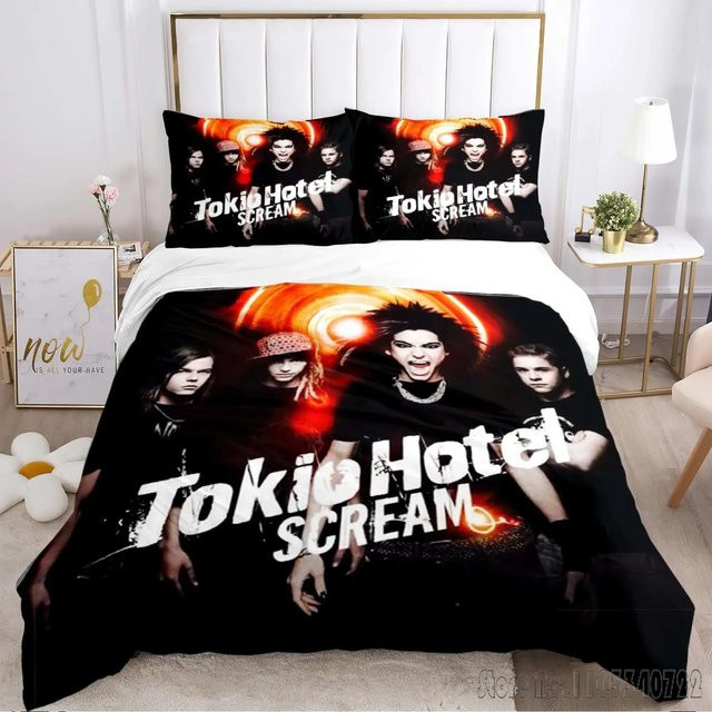 Tokio Hotel Bettwäsche-Set für Kinderzimmer aus Mikrofaser in Schwarz, B/H: 245 x 210 cm - Bild 1
