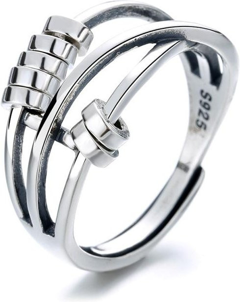 Drei-Ring 925 Silber, Perle, Weiß, Damen - Bild 1