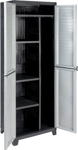 KREHER Spindschrank Elite aus Kunststoff in Weiß-Schwarz, B/H/T: 65 x 181 x 45 cm - Bild 1