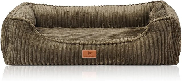 Knuffelwuff Hundebett Sedona Orthopädisch aus Breitcord in Khaki mit abnehmbarem Bezug - Bild 1