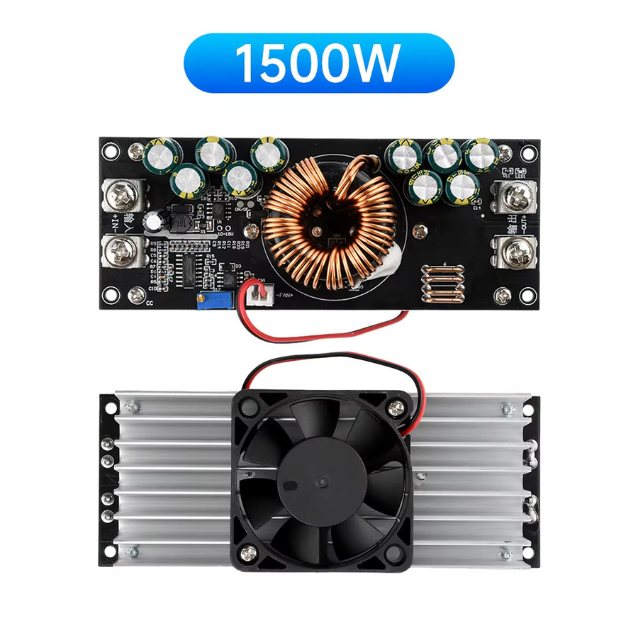 Aideepen DC-DC-Abwärtswandler 1500 W/1200 W, einstellbares Modul 15–90 V auf 2,5–72 V, 50 A, Farbe: Schwarz - Bild 2