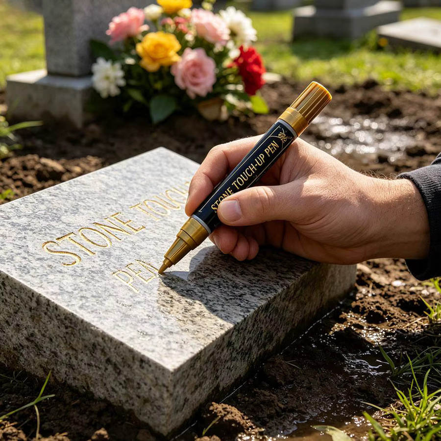 Permanenter goldener Metallstift für Grabsteine und Denkmäler zur Beschriftungsrestaurierung - Bild 5