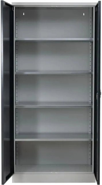 PROREGAL Stahlschrank Bee mit 9 verstellbaren Fachböden und Schloss, Farbe: Grau und Anthrazit, H x B x T: 195 x 92 x 60 cm - Bild 1