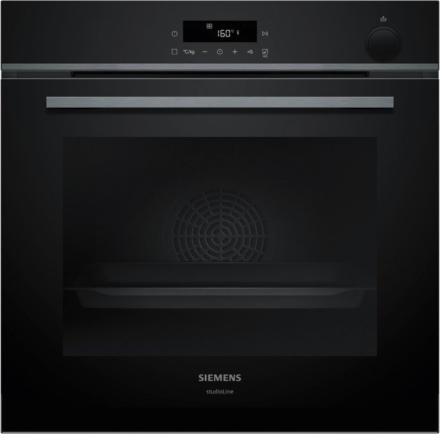 Siemens Backofen HR472G0B3 mit Dampfunterstützung und Pyrolyse in Schwarz/Edelstahl, Breite: 59,4 cm, 71 l - Bild 1