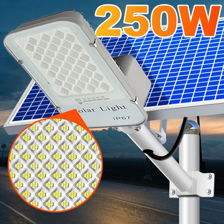 YQCHEZI 250 W LED-Solarleuchte für den Außenbereich und Garten, wasserdichte Solar-Wandleuchte mit Fernbedienung, IP65, Farbe: Weiß
