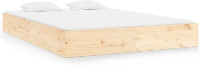 vidaXL Massivholzbett aus Kiefer in Braun und Beige, B/T/H: 160 x 200 x 23 cm (unbehandelt) - Bild 1