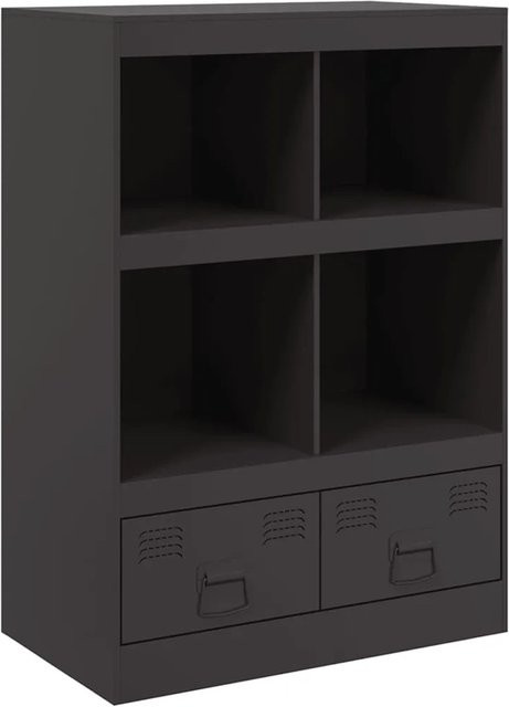 vidaXL Highboard aus kaltgewalztem Stahl in Schwarz Matt, B/T/H: 67 x 39 x 95 cm - Bild 1