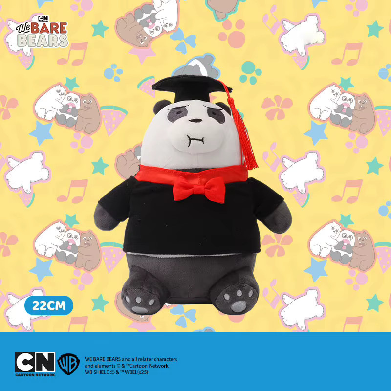 PHD We Bare Bears Panda-Puppe, Plüschtier, Doktorhut - Bild 3