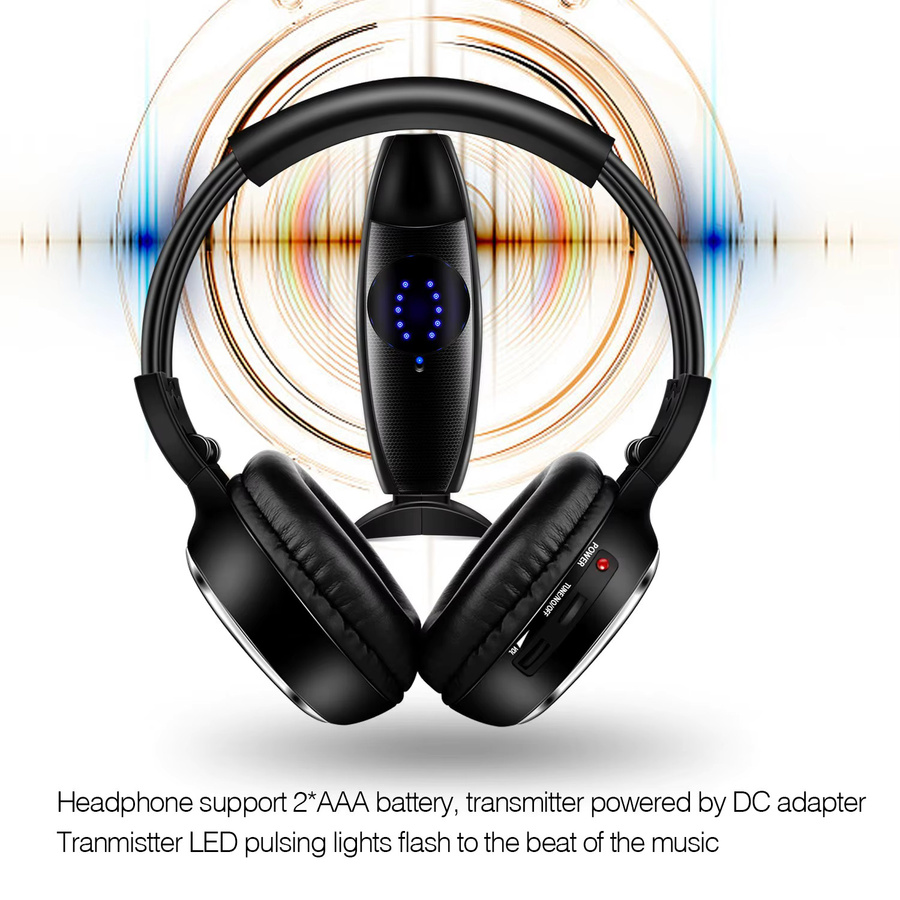 CATASSU Silent Disco System mit kabellosen Kopfhörern und 200 m Sender in Schwarz - Bild 3