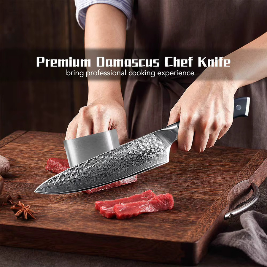 MYVIT Chefmesser aus 67-lagigem Damaststahl mit schwarzem G10-Griff, 8 Zoll (20,32 cm) - Bild 2