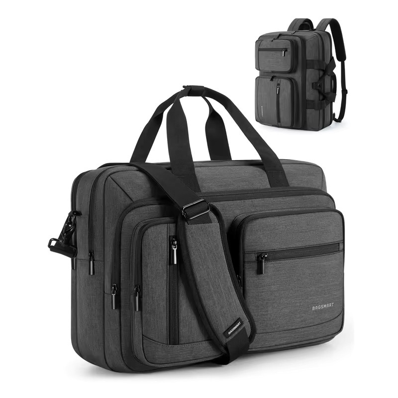BAGSMART 3-in-1 Laptoptasche für Herren, wasserabweisende Computer-Aktentasche und Notebook-Abdeckung für Geschäftsreisen und Büro, 17,3 Zoll, Schwarz/Grau - Bild 7