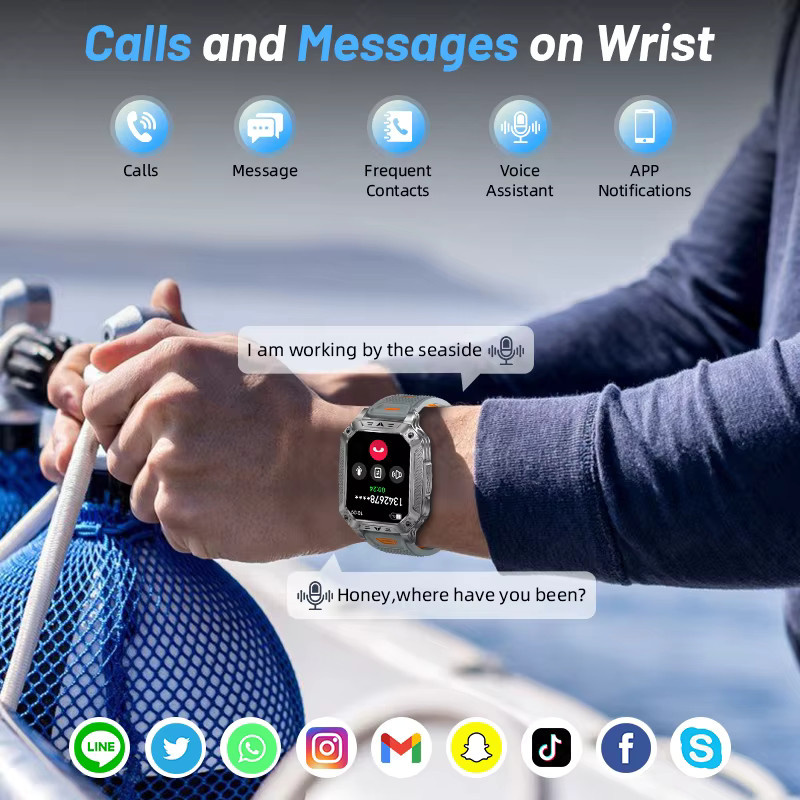LIGE Smartwatch, Schwarz, Silikon, Herren, Wasserdicht - Bild 4