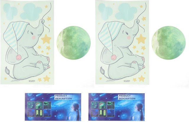 2 Set GoolRC Leuchtende Wandaufkleber DIY Selbstklebende Wandtattoos in Weiß - Bild 1