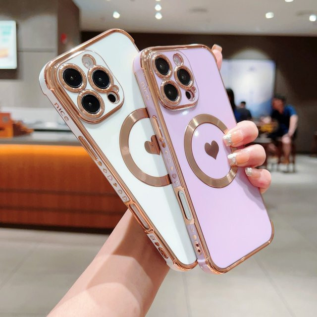 Stoßfeste iPhone Handyhülle mit Herz-Design und Objektivschutz für iPhone 17 Air, 16, 15, 14, 13, 12 Pro Max, Multicolor - Bild 1