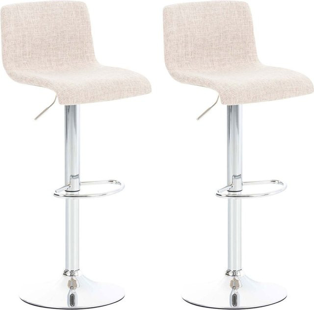 CLP 2er Set Barhocker Hover aus Stoff mit Gaslift und Gestell in Chrom-Optik, höhenverstellbare Barstühle im modernen Design - Bild 1