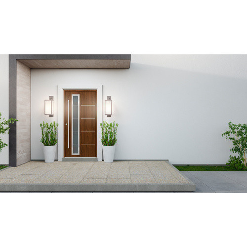Splendoor Sicherheitshaustür SPLIT Prime RC2 aus Aluminium in Nussbaum Braun mit Glaseinsatz - Bild 2