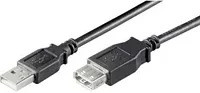 Goobay USB-Kabel Hi-Speed USB-A-Stecker auf USB-A-Buchse, Schwarz, 1,8 m - Bild 1