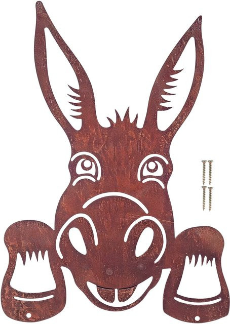 Gartenzaun-Deko Esel-König von viva domo in Silber und Braun - Bild 1