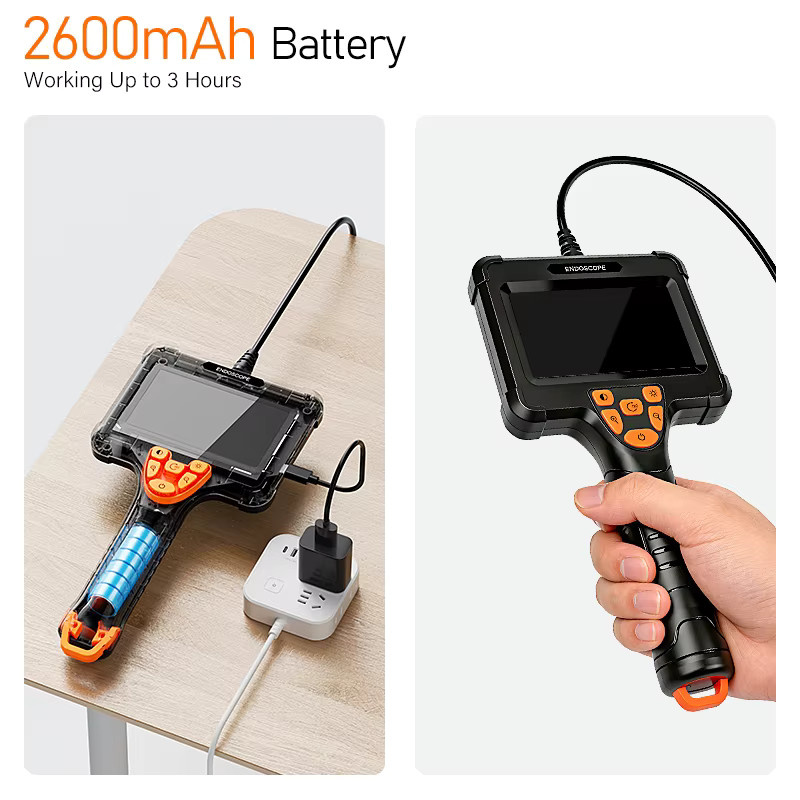 ILIHOME Tragbares Industrie-Endoskop mit 4,3 Zoll IPS-Bildschirm, 8mm Sonde und 8 LEDs in Schwarz - Bild 5