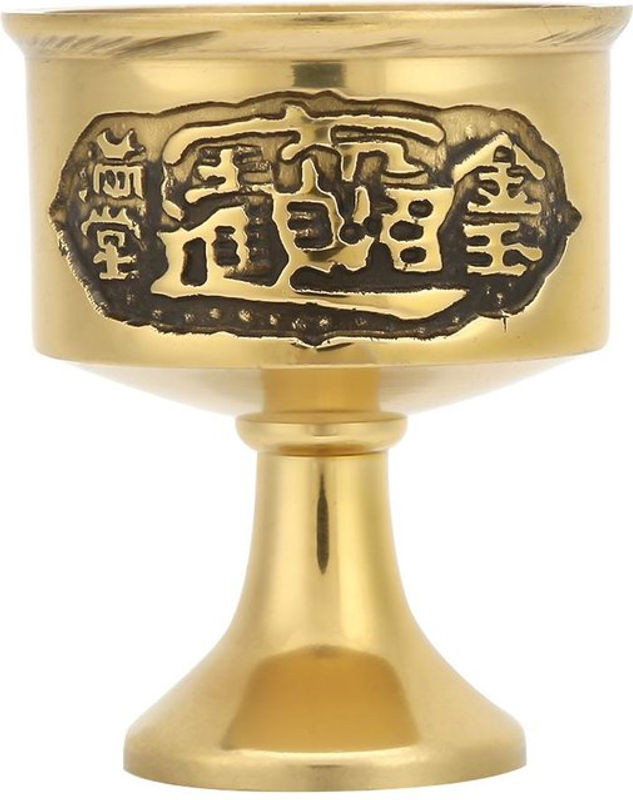 Igeteck Messing Becher in Gold für Buddha-Opfergaben und Wasser-Rituale - Bild 1