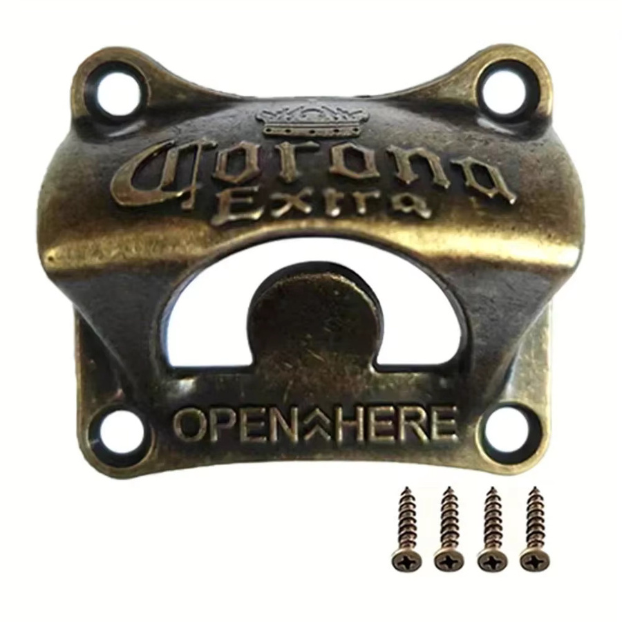 Retro Wand-Bieröffner aus Metall in Bronze und Braun für Bar und Küche - Bild 2