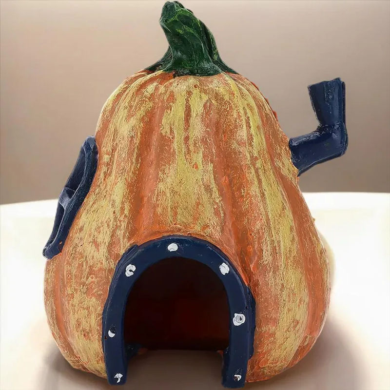 SZ-Damai Simulationskürbis Aquarium-Dekoration aus Kunstharz in Orange als Halloween Unterschlupf für Aquarium und Terrarium - Bild 5