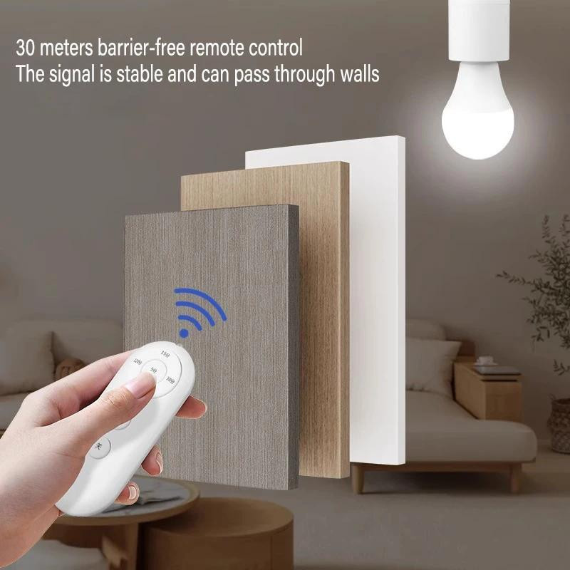 YJMP Super Lighting E27 LED Lampensockel mit Fernbedienung und Smart-Timer, verstellbarer Glühbirnenhalter Adapter Konverter in Gold/Messing, 2 Stück - Bild 2