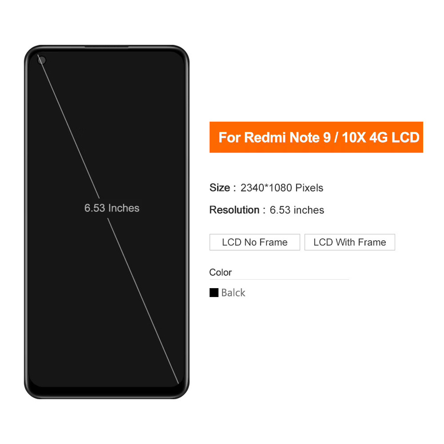 Xiaomi Redmi Note 9 LCD Display Touchscreen Digitalisierer Ersatzteil in Schwarz 6.53 Zoll - Bild 3