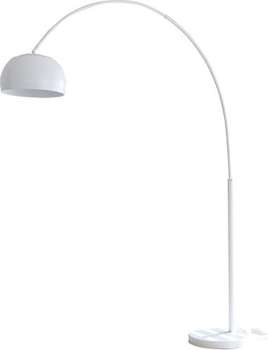 SalesFever Bogenstandleuchte in Weiß mit Marmorfuß und dimmbarer E27 Leuchte, Höhe: 195 cm - Bild 1