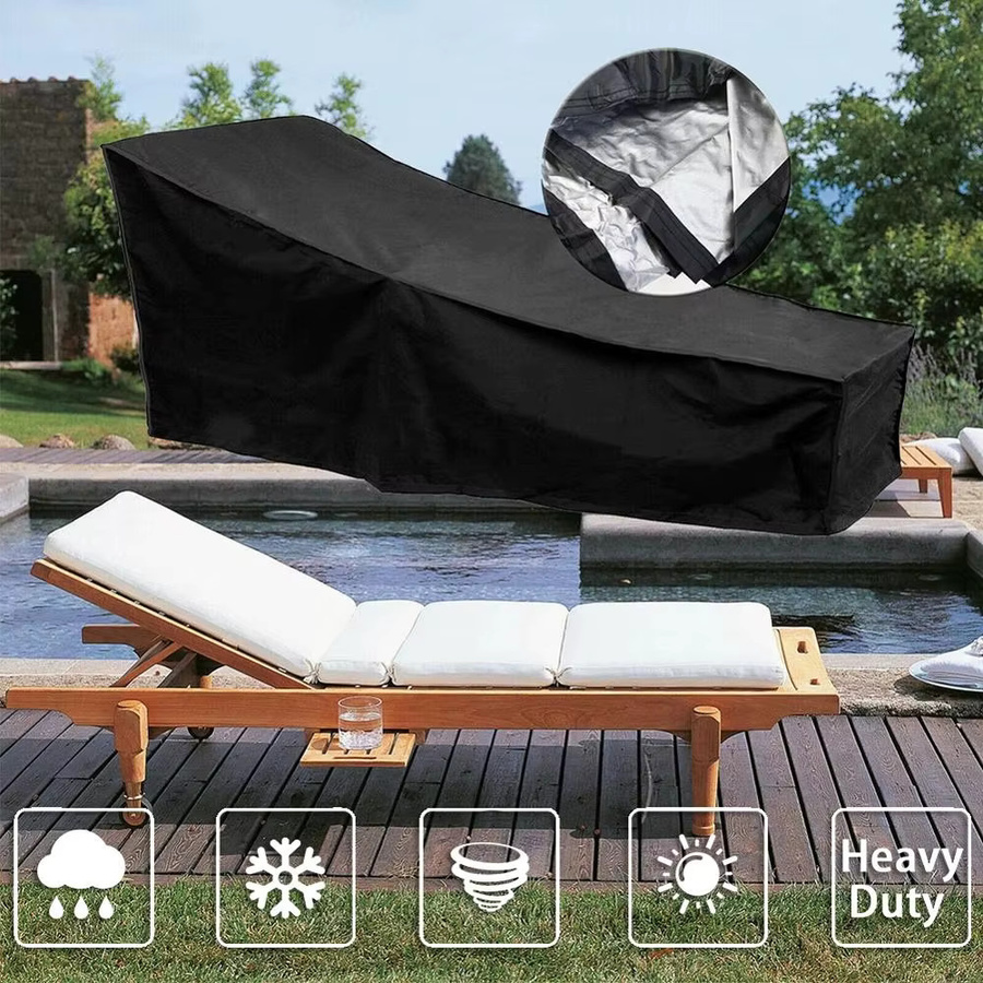 MY·BAKERMAN Wasserdichte Outdoor-Abdeckung für Gartenmöbel und Sofas aus Polyester, Schwarz - Bild 3