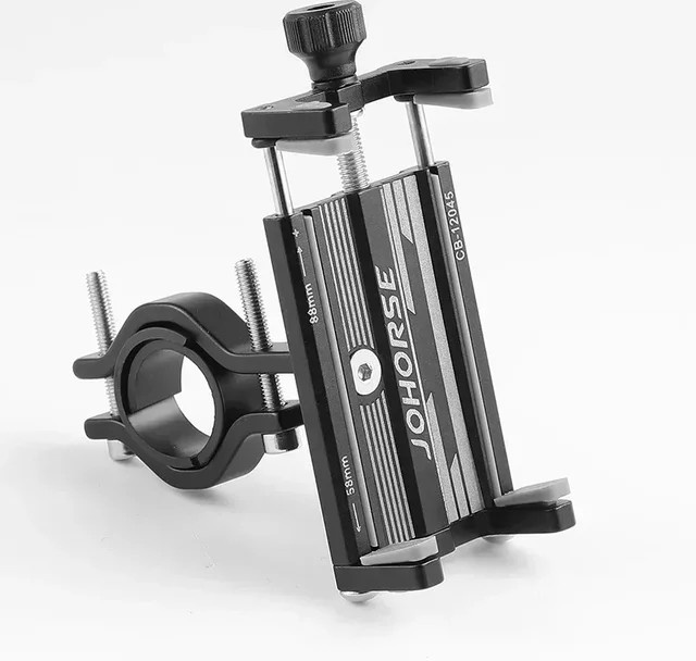 Skalierbare CNC Aluminium-Legierung Handyhalterung für Motorrad und Elektrofahrrad in Schwarz oder Grau - Bild 1