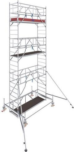 Krause Fahrgerüst Rollgerüst aus Aluminium in Silber mit einer maximalen Arbeitshöhe von 7,50 m, B: 75 cm, T: 250 cm, H: 750 cm - Bild 1