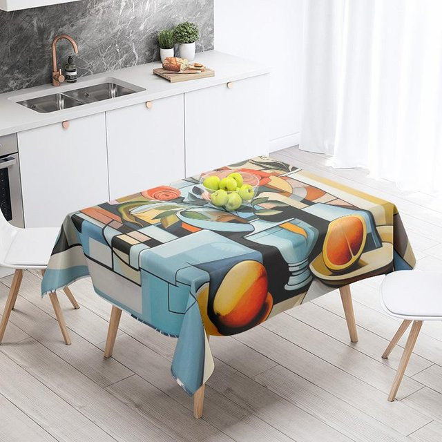 Wasserdichte und ölabweisende Tischdecke von JINGYUE Pet mit Lebensmittelmotiv im nordischen Stil, B/B: 100 x 145 cm, mehrfarbig - Bild 1