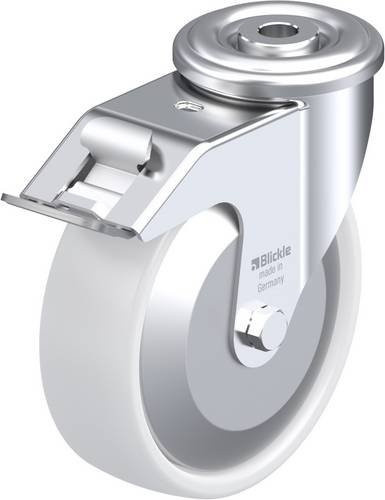 Blickle Lenkrolle LER-PPN 125G-FI-FA mit Feststeller in Weiß, Rad-Durchmesser: 125 mm, Tragfähigkeit: 150 kg - Bild 1