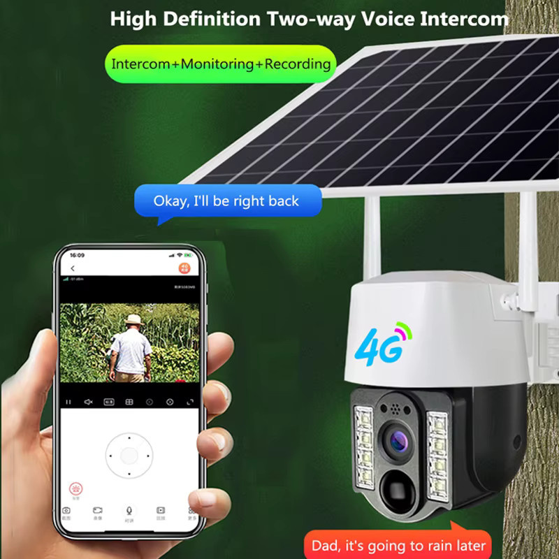 Luxuglow Solar WiFi PTZ Kamera mit 4G SIM Outdoor Wasserdichte IP Kamera, PIR Bewegungserkennung und Nachtsicht in Weiß - Bild 4