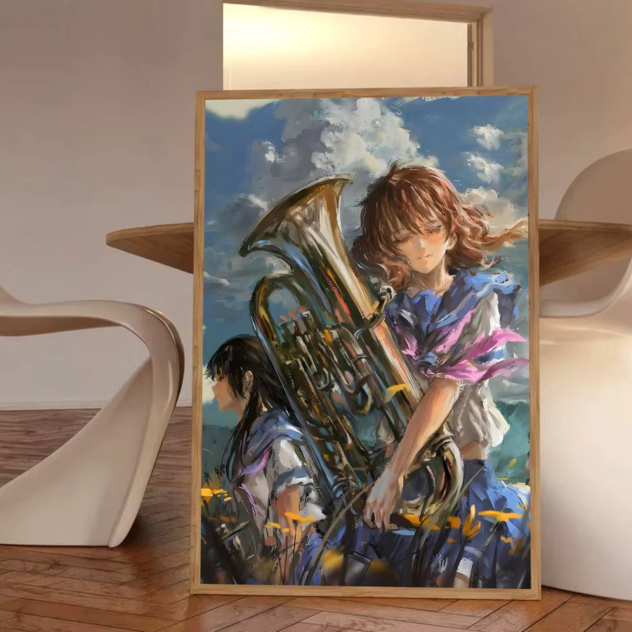 Wasserfestes Cartoon-Anime-Poster Sound-Euphonium in Mehrfarben, selbstklebend, Rechteckig, B/H: 15,0 x 15,0 cm - Bild 5
