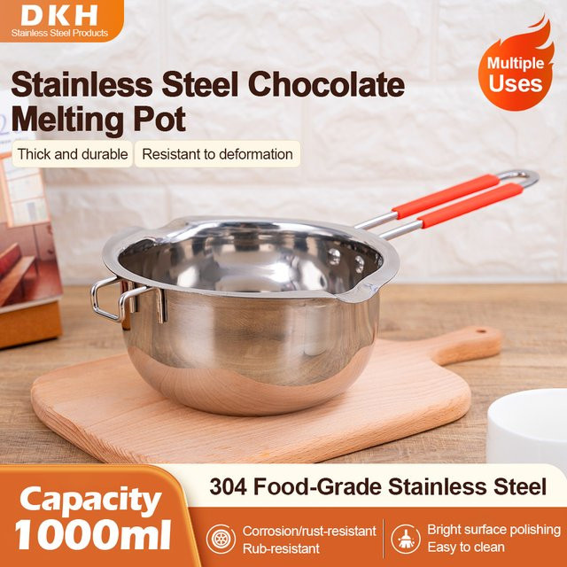 MTM Schmelztiegel aus Edelstahl 304 in Silber, 1000 ml, ideal zum Schmelzen von Schokolade, Butter, Käse oder Kerzenwachs - Bild 1