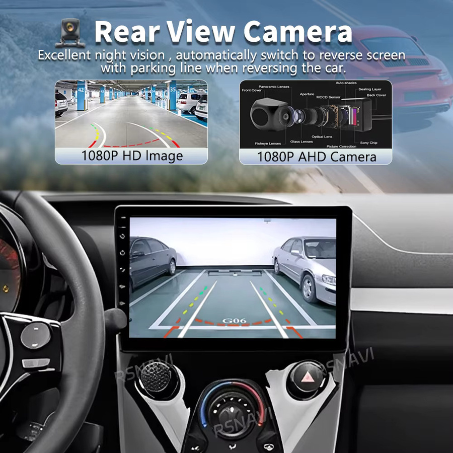 RSNAVI Android 16 Autoradio mit 2K QLED Display, GPS, 4G, CarPlay und Multimedia Videoplayer für Peugeot 108 und Toyota Aygo B40 (2014 - 2021), Schwarz - Bild 2