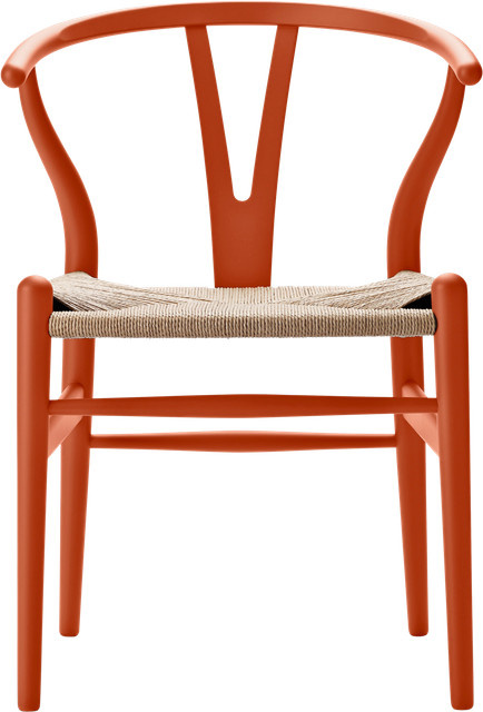 Carl Hansen & Søn CH24 Y Wishbone Stuhl aus Buchenholz in Orange - Bild 1