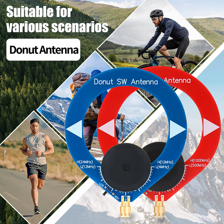 ABBREE Donut SW MW AM Mini-Antenne Kreisschleife in Blau mit SMA-Anschluss für Amateurfunk 4 MHz-24 MHz und 500 kHz-2000 kHz - Bild 6