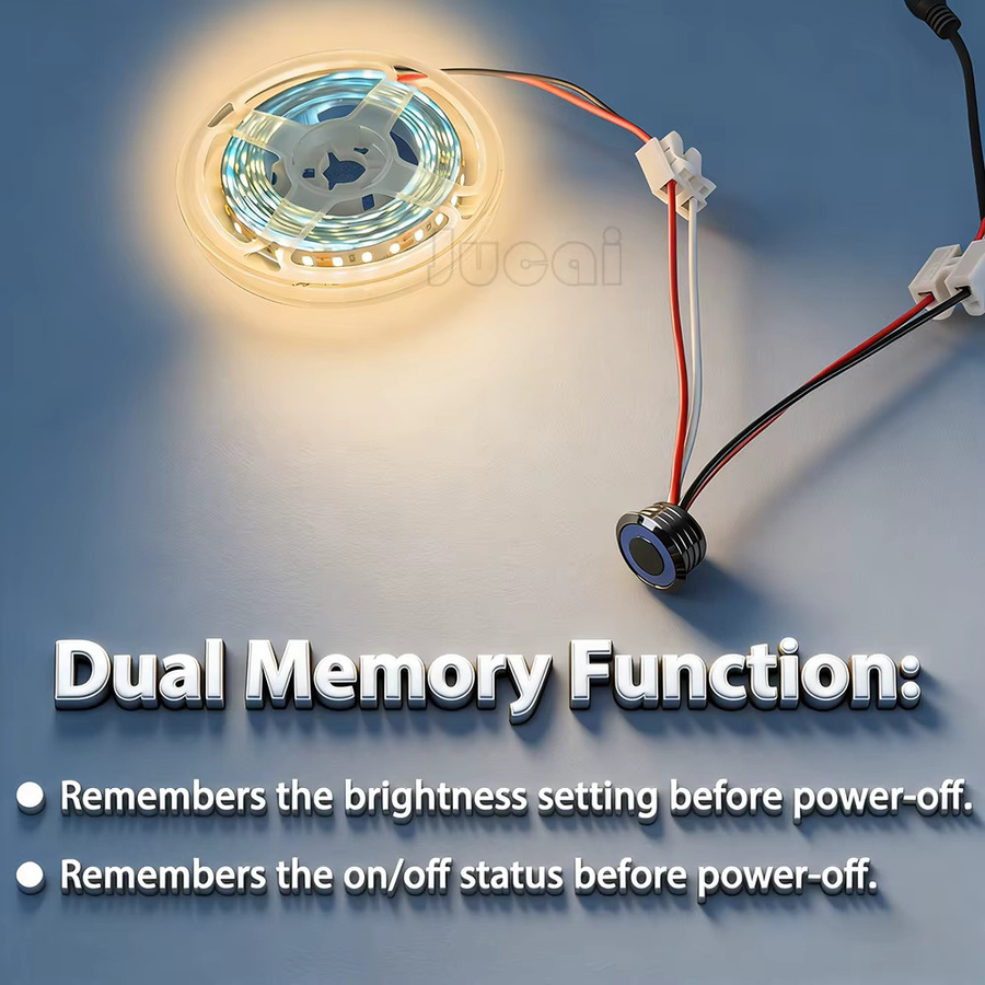 IKSLED LED-Dimmer mit Touch-Sensor-Steuerung und Tastenbedienung in Silber für 5V, 12V oder 24V LED-Streifen mit stufenloser Dimmung und dualer Speicherfunktion - Bild 4