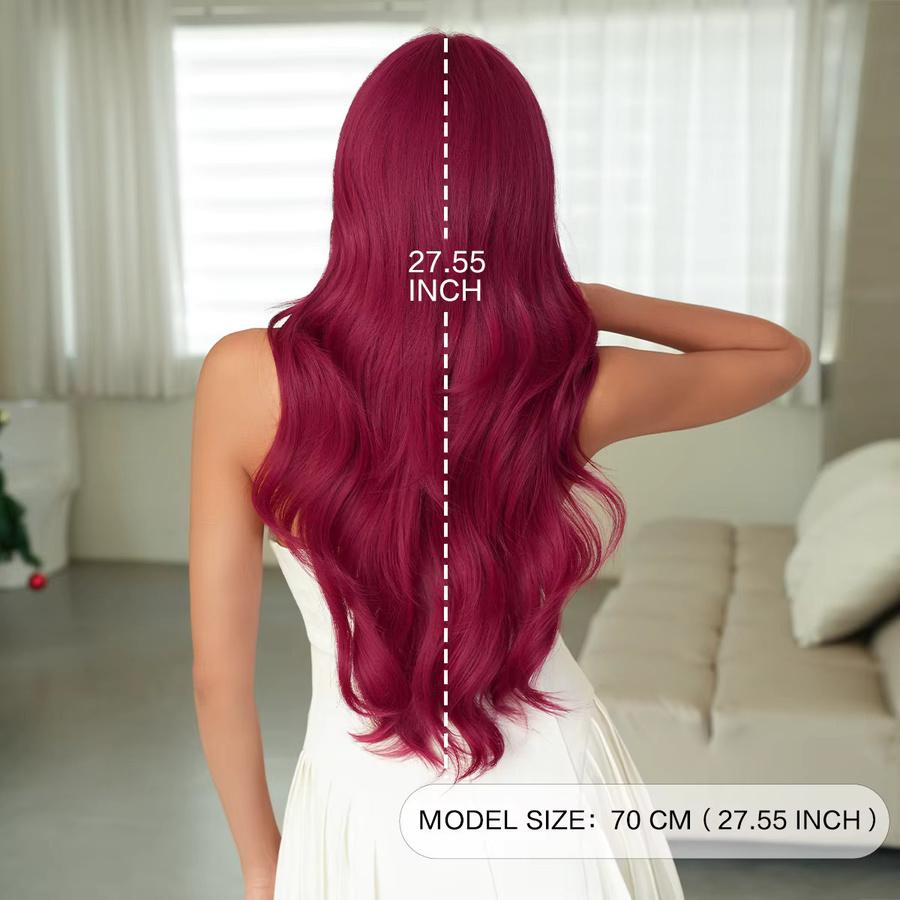 7JHH WIGS Perücke, lila-rot, gewellt, Damen - Bild 3