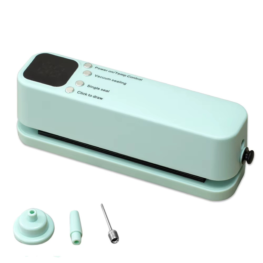 Tragbares Mini-Vakuumiergerät von raugee in Grün mit USB-Ladefunktion zur Lebensmittel-Vakuumverpackung und Versiegelung - Bild 2