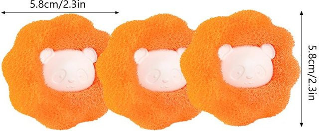 Yiran Furniture Tierhaarentferner Wiederverwendbare Waschmaschinen Filter Kugeln in Orange B/T/H: 5,8 x 5,8 x 0,5 cm - Bild 1