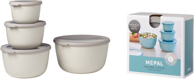 Mepal Multischüssel Set Cirqula hoch, 4-teilig, Nordic White, luftdicht, 500 ml, 1000 ml, 2000 ml und 3000 ml - Bild 1