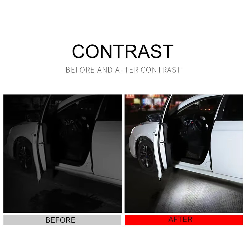 2er-Pack USB-aufladbare LED Auto-Türbeleuchtung mit Magnet und Schalter in Weiß - Bild 3
